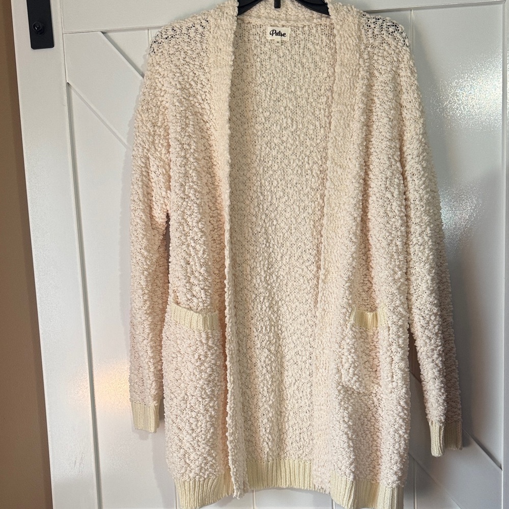 Pulse Cream Textured Popcorn Cardigan